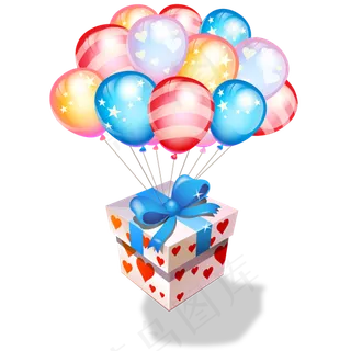 卡通手绘精美礼品礼盒促销海报png...