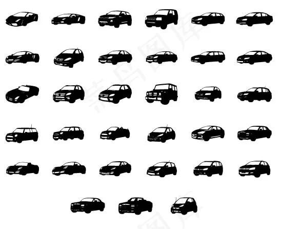 各类汽车矢量图剪影01ai矢量模版下载