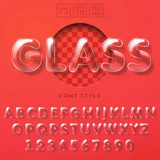透明玻璃质感字母