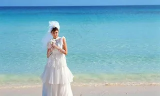 海滩新娘图片