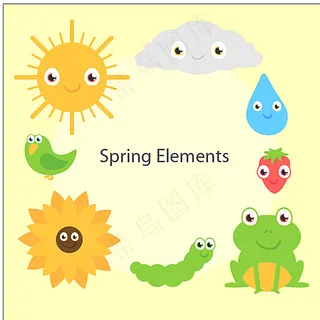 春季卡通动物图片