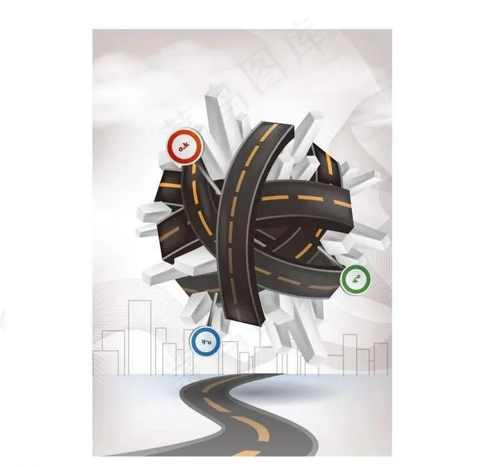 道路交通背景图片ai矢量模版下载
