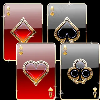 豪华金属质感扑克牌图片