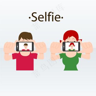 自拍人物设计矢量素材