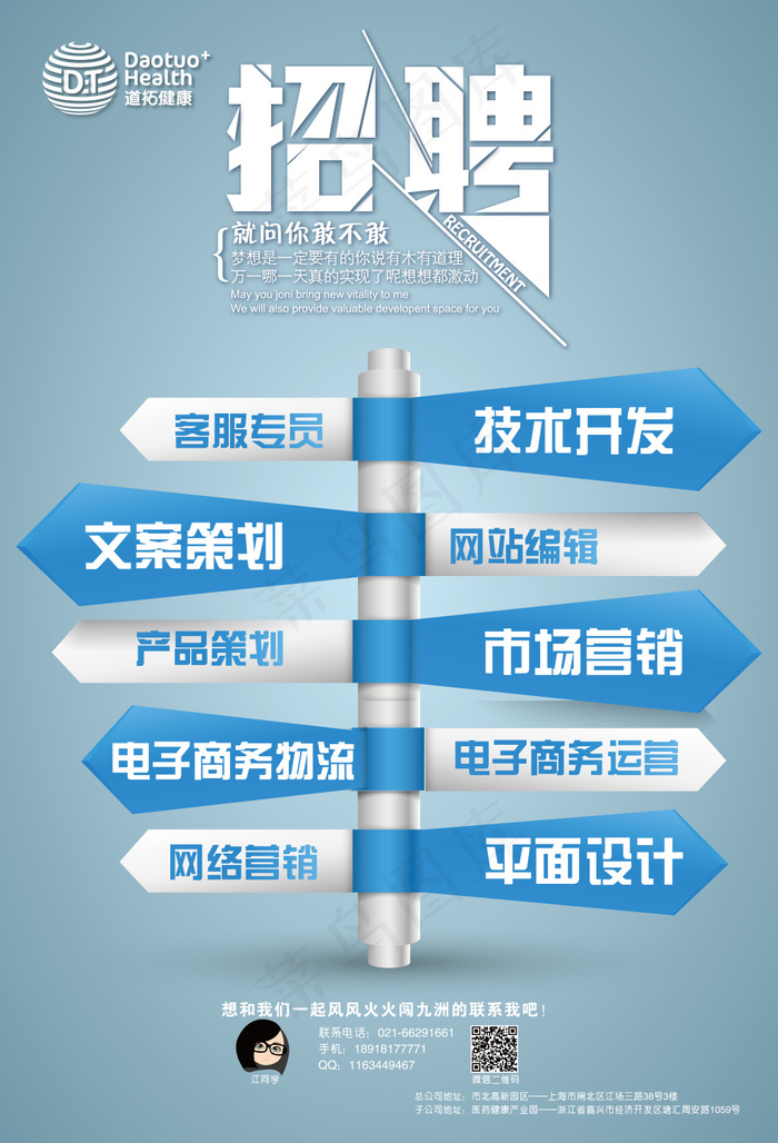 招聘海报模板下载eps,ai矢量模版下载