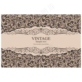 花纹图案婚礼卡片设计素材图片