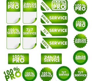 绿色促销标签矢量