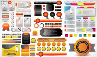 时尚的用户界面设计元素矢量素材