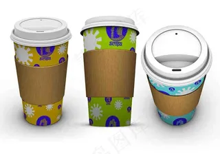 咖啡杯效果展示样机智能贴图