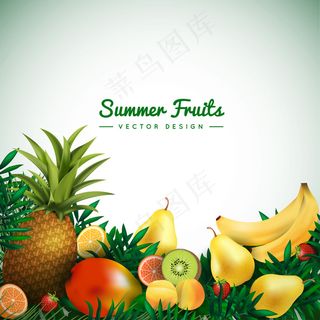 水果菠萝香蕉素材背景边框
