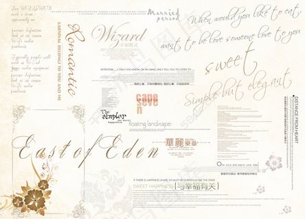 底纹花色和英文特色字体婚纱类