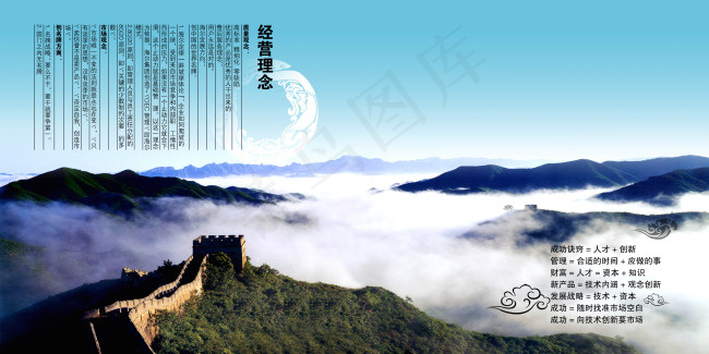 长城天空云海山峰中式竖版排版(6803X3402(DPI:72))psd模版下载