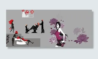 美容 美发 矢量人物图片