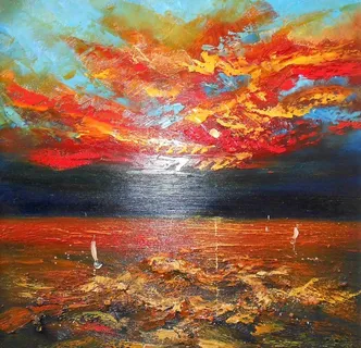 黄昏时的海图片