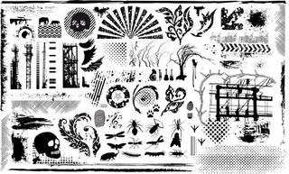 黑色和白色的设计元素系列矢量素材元...