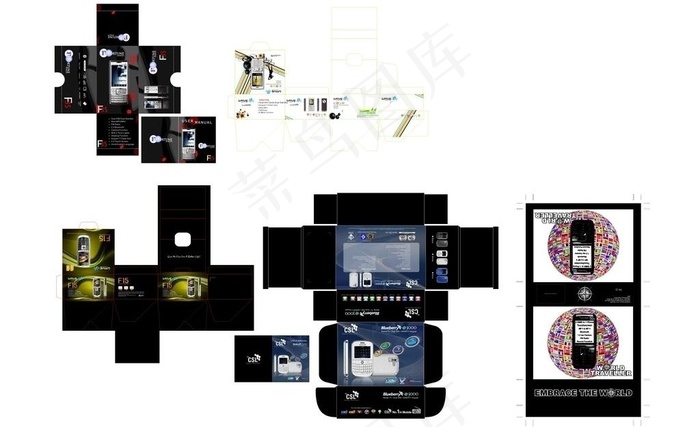 手机彩盒及说明书cdr矢量模版下载
