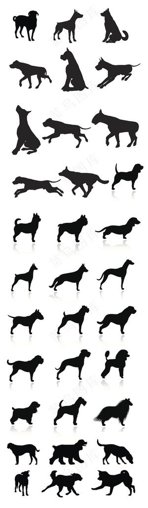 卡通狗剪影2018年狗狗PSD素材
