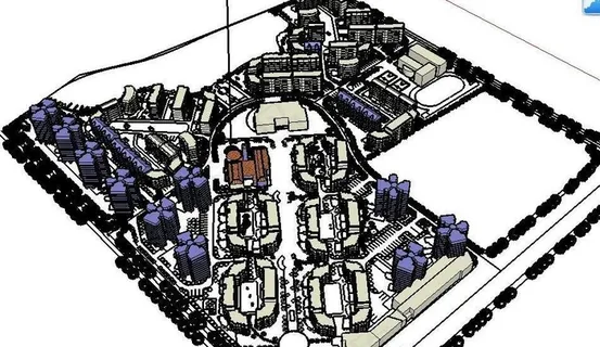 居住小区全景sketchup模型