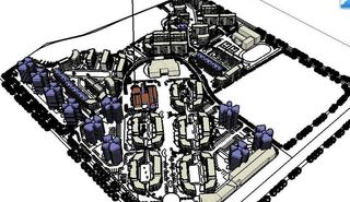 居住小区全景sketchup模型