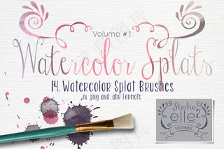 水墨水彩泼墨笔刷png大图背景素材