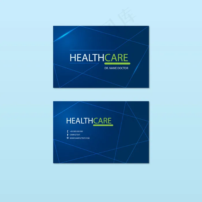 蓝色科技简洁名片