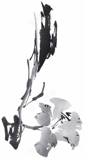 中国风水墨花草设计元素