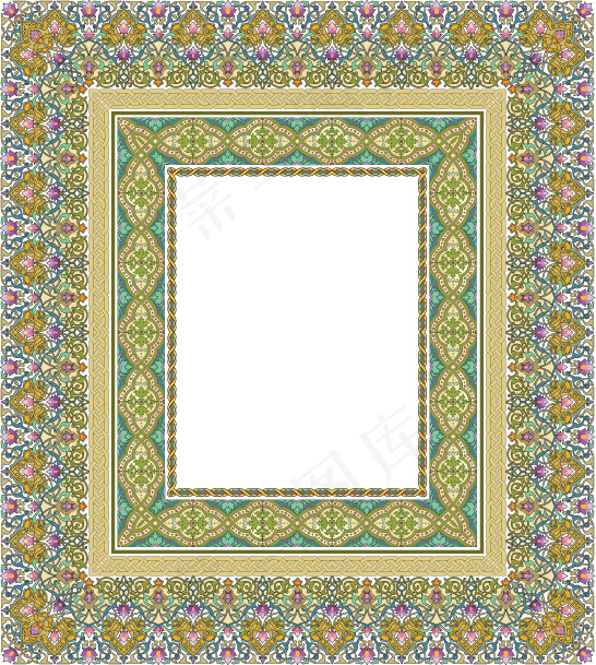 4个美丽的古典花边图案3