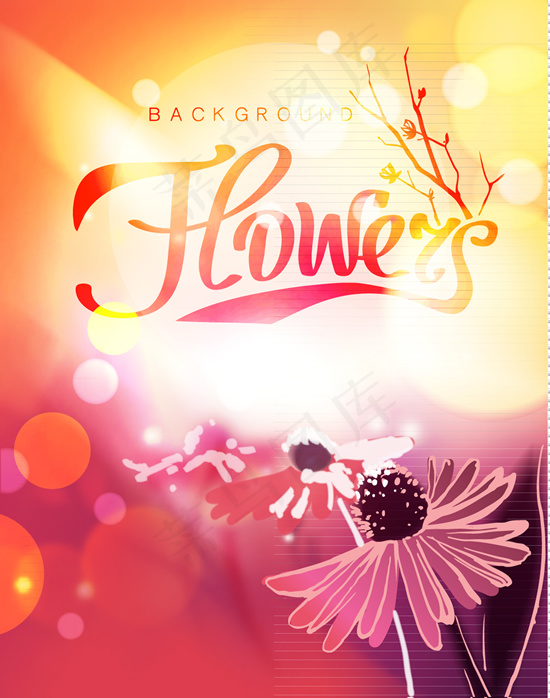 光影花卉矢量素材图片