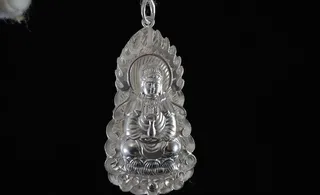 纯银观音挂件图片