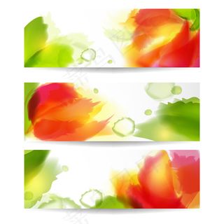 抽象彩绘花朵banner