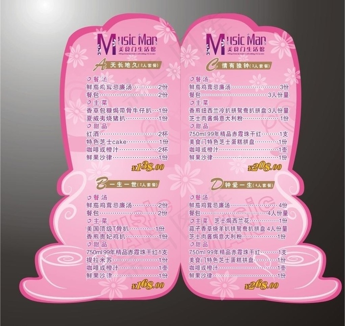 美食门 裁形餐牌002图片cdr矢量模版下载