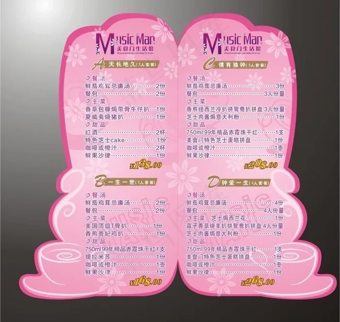 美食门 裁形餐牌002图片cdr矢量模版下载