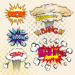 漫画爆炸框09—矢量素材