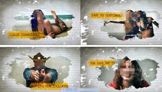 时尚油漆喷墨效果图文展示AE模板