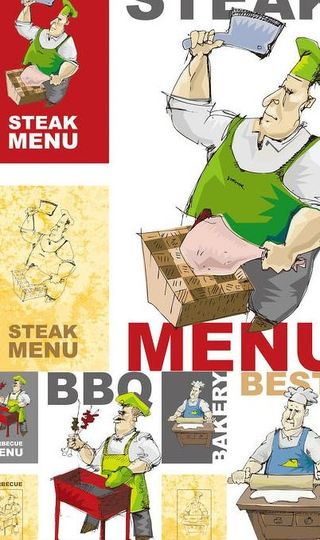 烧烤菜单背景设计矢量素材