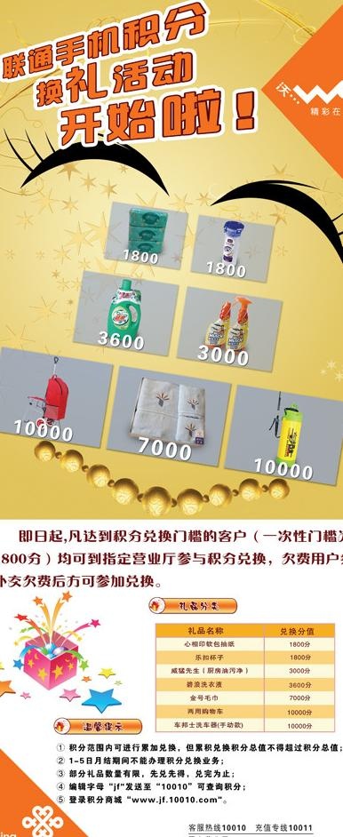 联通积分兑换展架图片