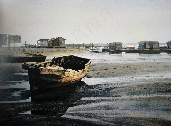 海滩斜阳图片