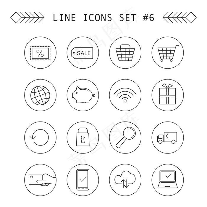 精美线性图标设计矢量素材