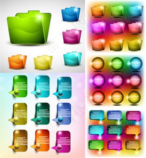 五彩缤纷网页设计元素矢量素材 五彩缤纷网页设计元素矢量素材