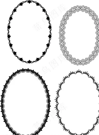 圆形花边边框 矢量图片