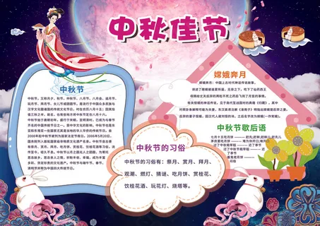 中秋节小报赏中秋小报模板