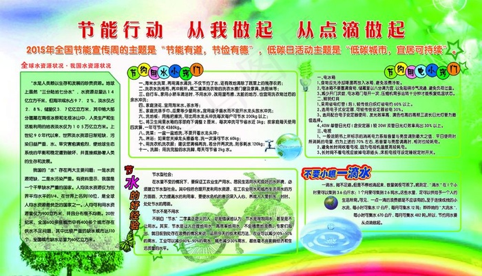 节能行动 从我做起 从点滴做起psd模版下载