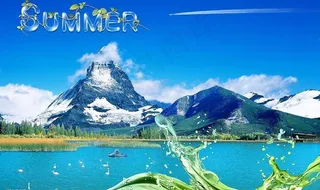 夏季雪山风光图片