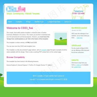 清新大自然html5 css3模板