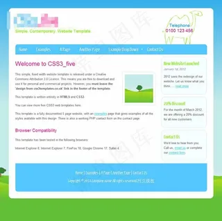 清新大自然html5 css3模板