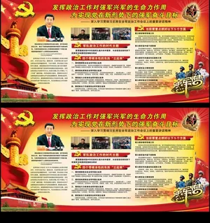 两会期间全军政治工作会议展板