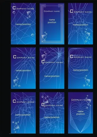 蓝色个性名片设计矢量素材