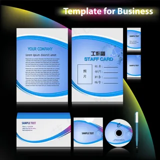 蓝色科技VI模板素材下载