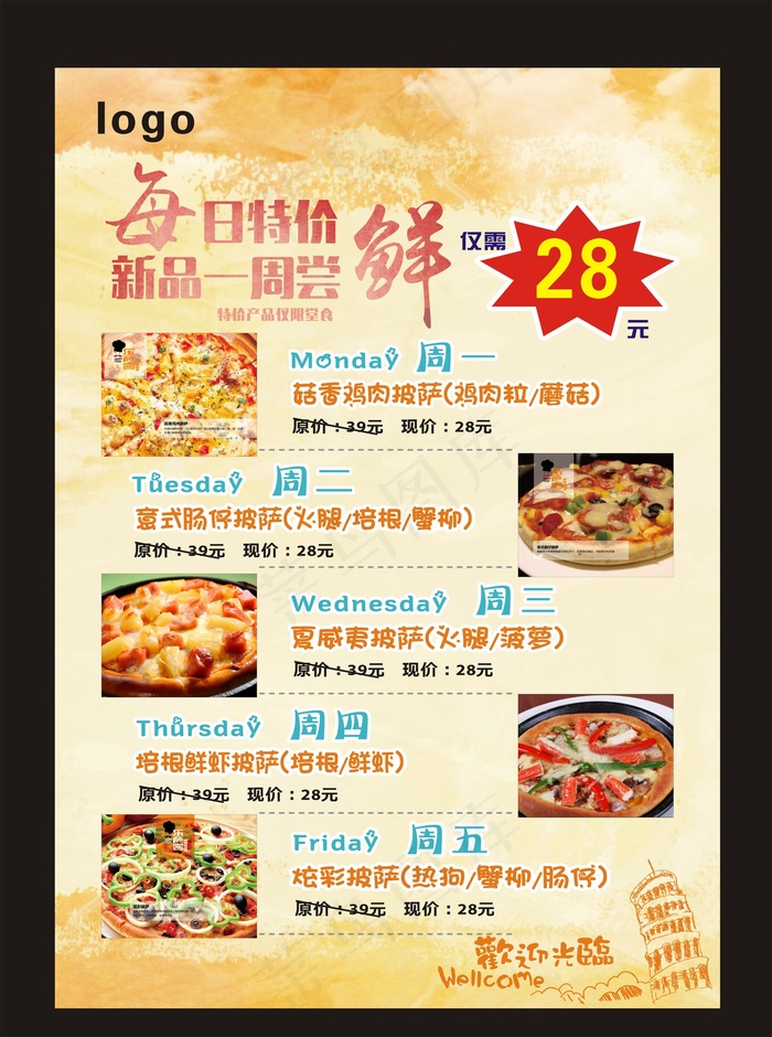 美食水牌海报展板(297X210)cdr矢量模版下载