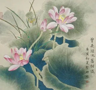 工笔画荷花图片